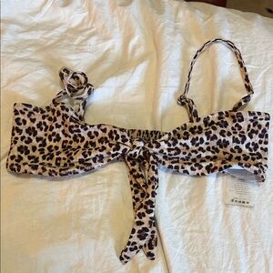White Fox Boutique Leopard Print Bikini Top